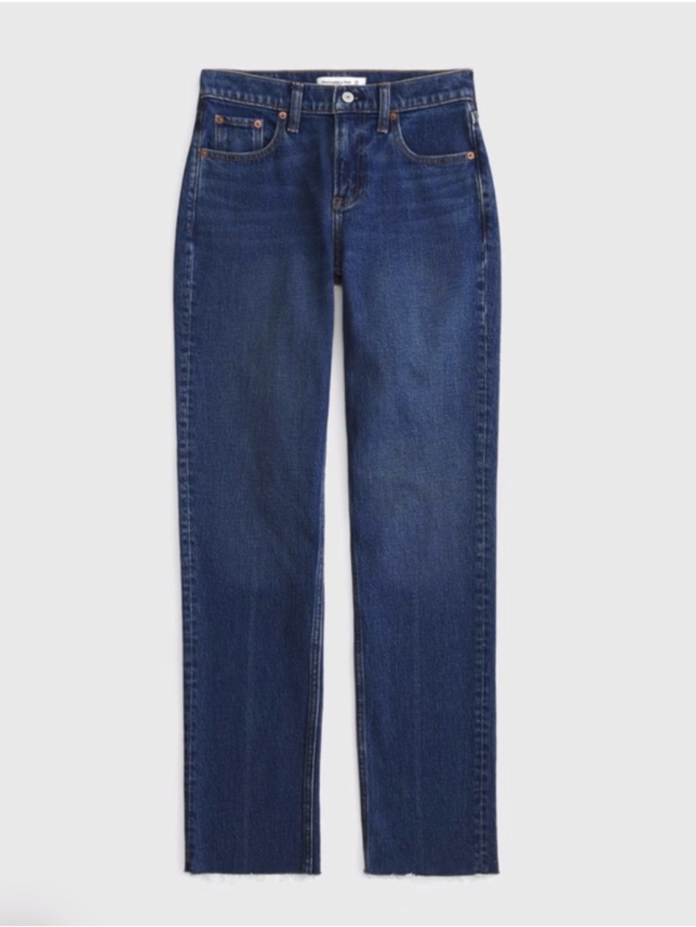 Abercrombie mid rise 90s straight raw hem jeans